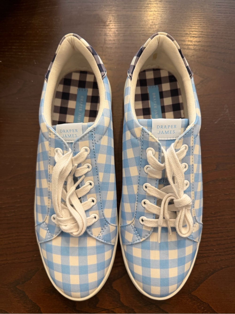 Draper James Harper Blue Gingham Canvas Sneakers
